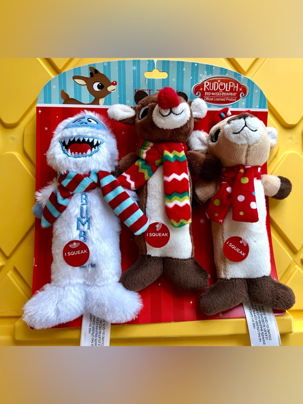 Rudolph The Red-Nosed Reindeer  Plush Squeaky Holiday Toy Set